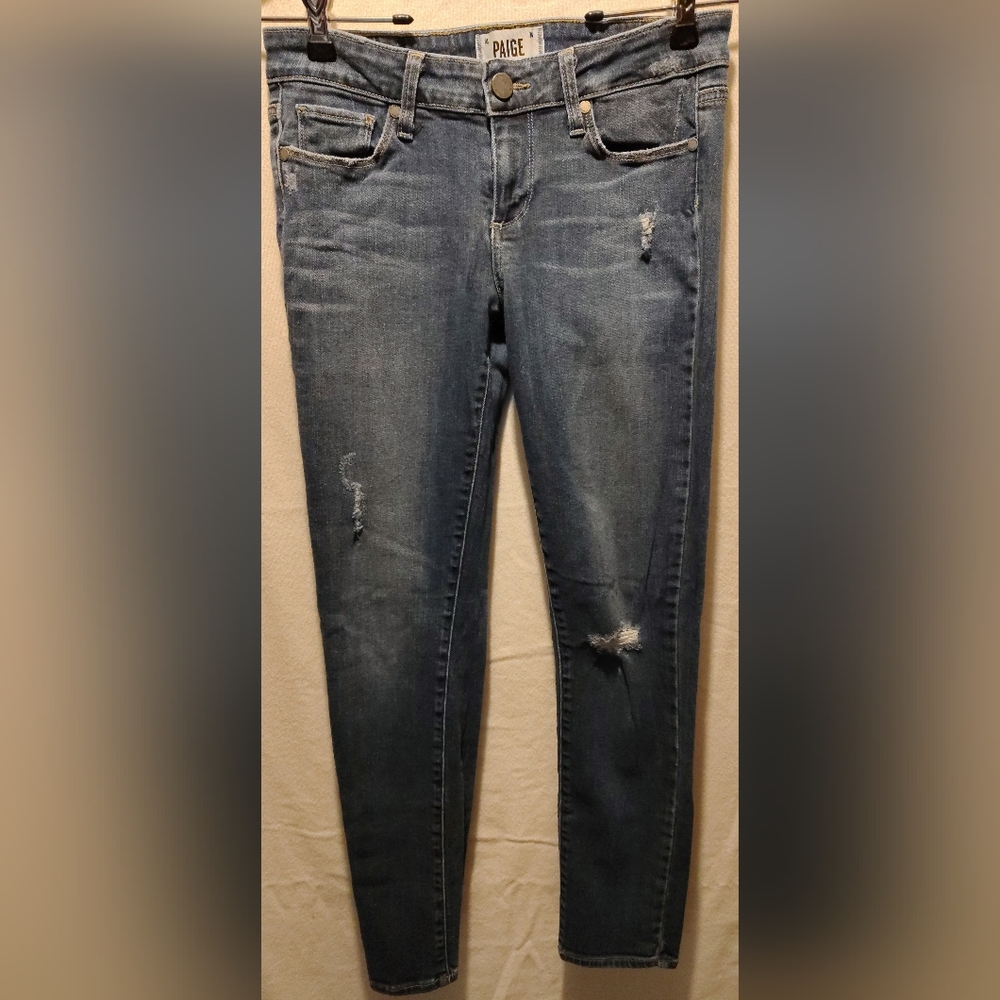 Paige Peg Skinny Ankle Stretch Low Rise Lawrence Wash Women's Size 26